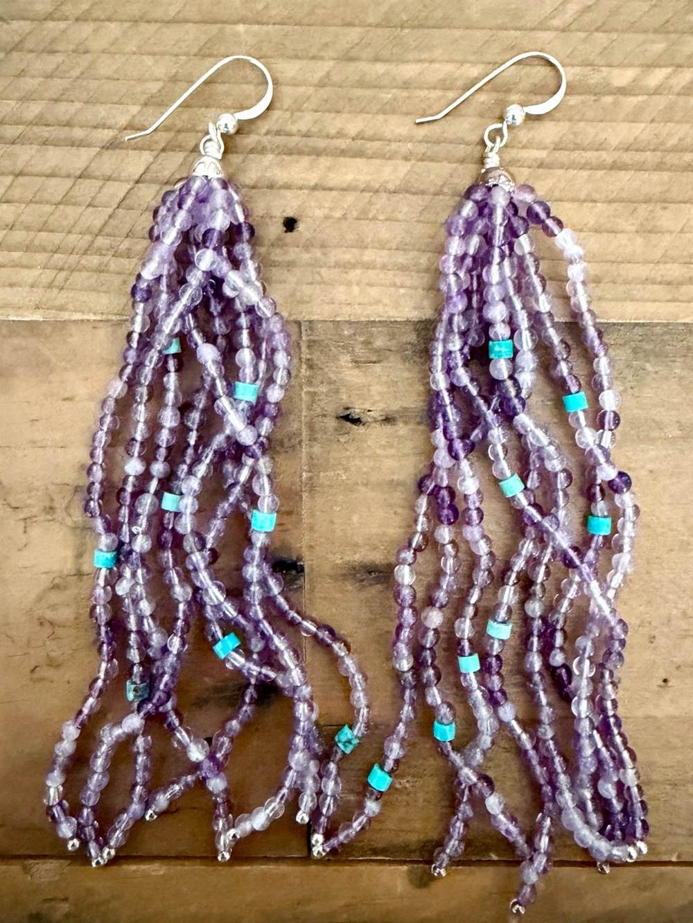JAY KING DESERT ROSE TRADING DTR 925 STERLING SILVER AMETHYST TURQUOISE EARRINGS